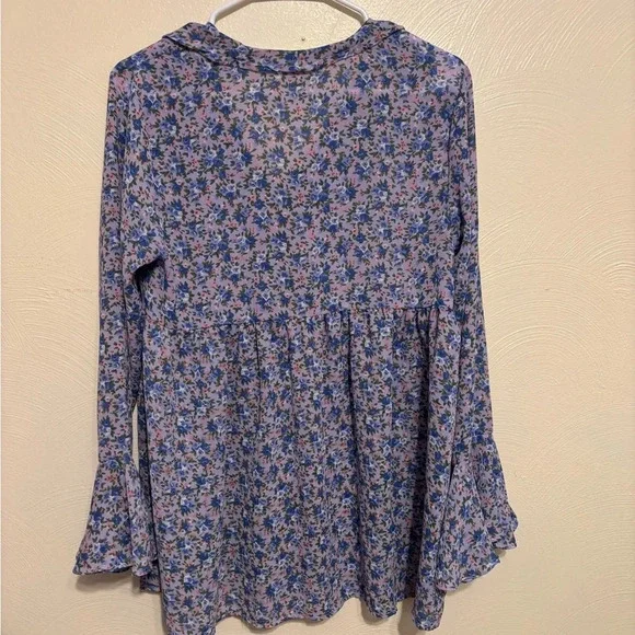 Free People Multicolor Floral Button-Down Blouse - Picture 8 of 8